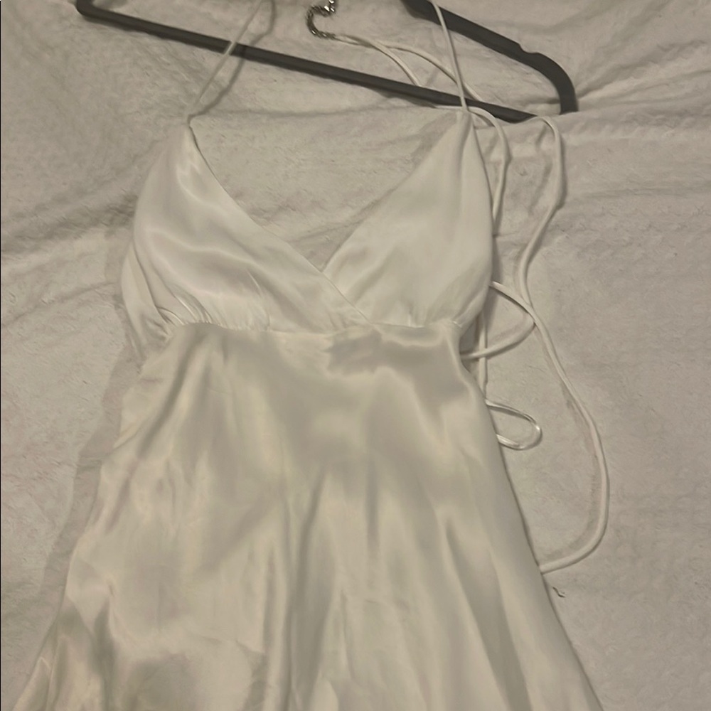 Angela Satin Dress White main image 0